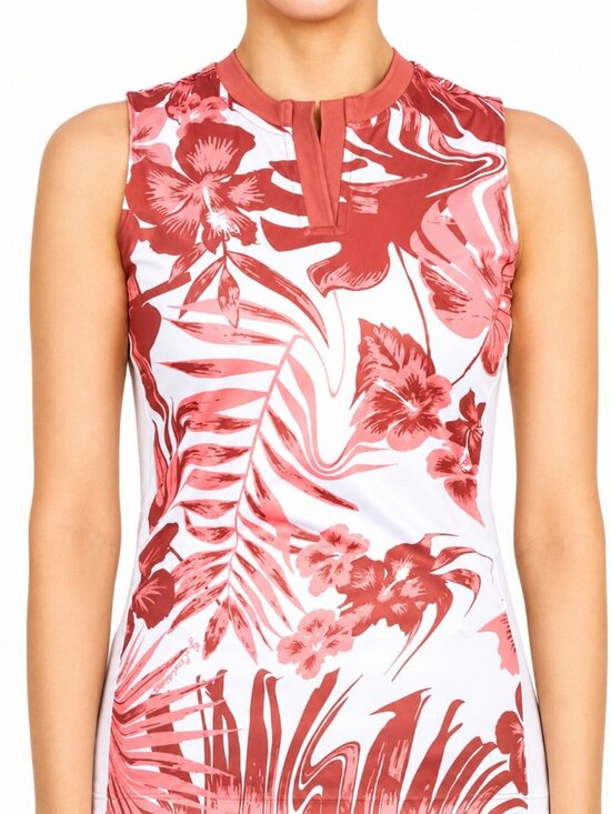 J.Lindeberg Tops - J. Lindeberg NEW Meya Hibiscus Pink Sleeveless Golf Tennis Pickleball Top SZ XS